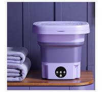 Washing Machine Portable Mini, Portable Folding Washing Machine 8L with Spin Dry and Drainage Pipe, Camping Washing Machine for Personal,Dormitory,Apartment,Purple