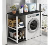 Washing Machine Shelf Over Washer Storage Rack Freestanding nizer for Laundry Room Space-Saving Design 43in (Black/White) - Perfect for Drum Washers