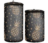 Washing Machine Shoe Bag Sneaker Washing Bag Set of 2 Laundry Wash Bag Washing Bag For Shoes Gold Glitter Pineapples, Multi, One Size, Modern