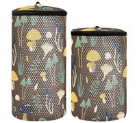 Washing Machine Shoe Bag Sneaker Washing Machine Bag 2pcs Mesh Laundry Bag Washing Bag For Shoes Snails Mushrooms Forests Brown, Snails Mushrooms forests Brown, 1 size, Modern/Fitted, Snails Mushrooms