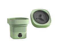 Washing Machine Small, 10L Folding Portable Washing Machine Large Capacity Clothes Spin Dryer Bucket Travel Underwear Socks Ultrasonic Mini Washer,for Underwear, Travel, Dorm and RV(Green)