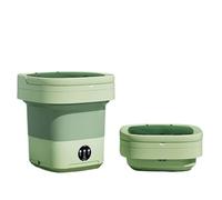 Washing Machine Small, Ultrasonic Folding Portable Washing Machine 6L Big Capacity With Spin Dryer Bucket For Clothes Travel Home Underwear Socks,for Underwear, Travel, Dorm and RV(Green)