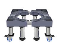 Washing Machine Stand, Adjustable Refrigerator Base with 4 Strong Feet Adjustable Length/Width 41cm-63cm Height 23cm-25cm Load 80kg Cabinet Stand Feet for Washer Refrigerator Dryer Grey