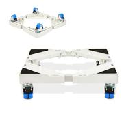 Washing Machine Stand, Adjustable Refrigerator Base with 4 Wheels Adjustable Length 50cm-77cm Width 45cm-72cm Height 11.5cm Load 100kg Cabinet Stand Feet for Washer Refrigerator Dryer White
