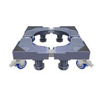 Washing Machine Stand, Adjustable Refrigerator Base with 8 Feet 4 Wheels Adjustable Length 59cm-80cm Width 41cm-63cm Height 10cm-13cm Load 200kg Cabinet Stand Feet for Washer Refrigerator Dryer Grey