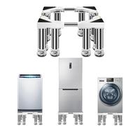 Washing Machine Stand Base with 12 Strong Feet Heavy Duty Fridge Stand Adjustable Appliance Base Multi-Functional Universal Pedestals for Washer Refrigerator Dryer Freezers (White,Height:7.4-8.6in)