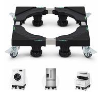 Washing Machine Stand with 4 Lockable Wheels,Universal Appliance Wheels,Tumble Dryer Stand with 4 Adjustable Feet,Appliance Dolly Trolley,Appliance Rollers for Fridge,Anti Vibration (4 Feet+4 Wheels)