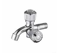 Washing Machine Tap with Double Outlet, Zinc Alloy Mop Sink Faucet, Chrome Wall Tap with G1/2 Inlet Valve, Utility Room Faucet and Garden Hose Connector,(B)