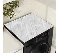 Washing machine top protection plate Non Slip Quick Drying Washer Dryer Cover, Top Protection Pad 50x50 50x60 60x60 60x65 65x65cm, Imitation White Stone Texture(2 pack,60x65cm)