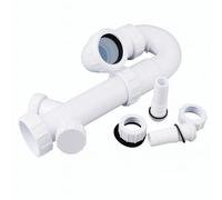 Washing Machine Trap 40mm x 76mm Double Inlet White Plastic Waste Trap with Removable Access & Compression Fittings