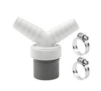 Washing Machine Waste Pipe Connector and Splitter, Washing Machine Hose Connector, Drain Pipe Connector Y-Splitter Adapter for 18-24mm Hoses, 40mm Size