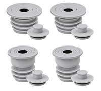 Washing Machine Waste Pipe Connector, Four Grey Drain Hose Connectors with Sealing Plugs, Preventing Sewer Gas Backflow in Laundry Rooms and Kitchens, Universal Fit for Standard Drain Pipes