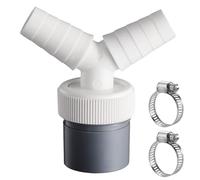 Washing Machine Waste Splitter,Dishwasher Y Connection Adapter with 2 Hose Clamp,Double Connection Y-Shaped Waste Pipe Connector,Y-Piece Splitter Connector Drain Adaptor for Tumble Washing Dryer