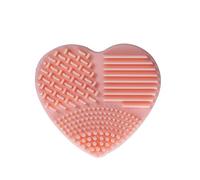Washing Makeup Cleaner Tool Cosmetic Brush Shape Silicone Cleaning Brush Heart Brush (Orange, One Size)