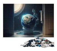 Washing Planet Earth Jigsaw Puzzles for Adults 1000 Piece Wooden Jigsaw Puzzles for Adults for Home Decor Ideal Christmas & New Year Gift for Teenagers 1000 PCS(75x50cm)
