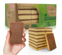 Washing up Biodegradable Dish & bathroom eco cleaning sponges. New, Sustainable natural Cellulose & Copper Infused Antibacterial Sisal Sponge. Vegan Scrubbers scourers dishes Kitchen Accessories. 15PC