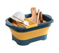 Washing Up Bowl - Foldable Portable Wash Basin | Multiuse Camp Sink With Drain Plug - Kitchen Dish Tub | Utensils Gadgets For Laundry Fruit Bowl Bathroom Patio Backyard Camping