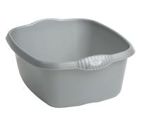 Washing Up Bowl Rectangular with integral handles Strong Plastic Kitchen Silver/Grey 39 cm