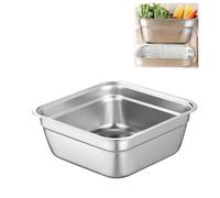 Washing Up Bowl,Stainless Steel Dish Tub, Fruit Vegetable Washing Basin,Multi-Purpose Dish Tub,Large Square Container,Food Strainer Mixing Bowl,for Washing and Draining Rice, Pasta
