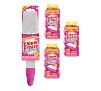 Washing Up Brush with Liquid Dispenser with Refill Sponges in PINK - Effortless Dish Cleaning and Surface Care by Elbow Grease (Pink, 1 Dish Brush + 9 Refill Sponges)