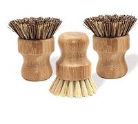 Washing Up Brushes,3 PCS Scrubbing Brush Bamboo Palm Brush Natural Dish Brush Natural Bristle for Dish Pots Pans Kitchen Sink Cleaning