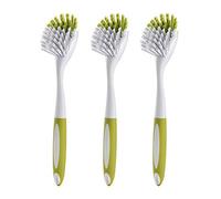 Washing Up Brushes for Dish Kitchen Sink Pot Pan Scrubbing with Durable Bristles, Yellow-green 3Pcs