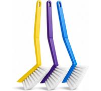 Washing Up Brushes Pack Of 3 | Removes Burnt Food & Grease Easily | Non Slip Grip, Built In Scraper & Hanging Hole | Ideal For Cleaning Dishes, Pans, Roasting Trays & Kitchen Use
