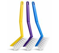 Washing Up Brushes Pack Of 3 | Removes Burnt Food & Grease Easily | Non Slip Grip, Built In Scraper & Hanging Hole | Ideal For Cleaning Dishes, Pans, Roasting Trays & Kitchen Use
