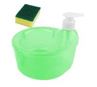 Washing Up Liquid Dispenser, 2 in 1 Design with Sponge Included, Refillable Soap Dispenser for Bathroom, Kitchen and Dishwasher, Functional and Compact