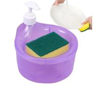 Washing Up Liquid Dispenser for the Kitchen, Dishwasher Dispenser - Space-saving Hand Soap Dispenser | 2-in-1 Detergent Dispenser with Sponge, Detergent Dispenser and Sponge Holder for the Kitchen