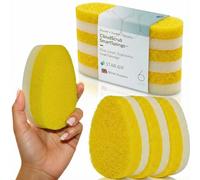 Washing Up Sponge Non Scratch SmartSponge Dual-Layer eco soft foam & Heavy Duty thick Scrub Foam. Ergonomic Shape, Kitchen Dish window Pots & Pans Cleaning Scourers Quick-Dry Odourless pads. 6PC