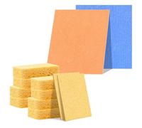 Washing Up Sponges, 10 Pack Natural Cellulose Pop up Cleaning Sponges and 2 Pack Dish Cloths Compressed Wood Pulp Wipe Non Scratch for Kitchen Household