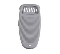 Washing Washboard, Portable Non-slip Home Plastic Scrubbing Board for Laundry Hand Wash (Gray)