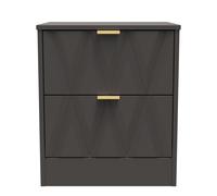 Washington 2 Drawer Bedside (Ready Assembled) Ready Assembled 2 U Dark Grey Small