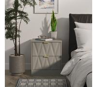 Washington 2 Drawer Bedside (Ready Assembled) Ready Assembled 2 U Grey Small