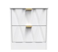 Washington 2 Drawer Bedside (Ready Assembled) Ready Assembled 2 U White Small