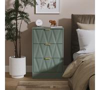 Washington 3 Drawer Bedside (Ready Assembled) Ready Assembled 2 U Pale Green Small