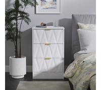 Washington 3 Drawer Bedside (Ready Assembled) Ready Assembled 2 U White Small