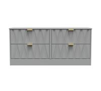Washington 4 Drawer Bed Box (Ready Assembled) Ready Assembled 2 U Grey Small