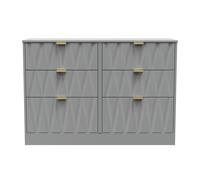 Washington 6 Drawer Bed Box (Ready Assembled) Ready Assembled 2 U Grey Large