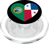 Washington and Panama Flags: Heart Shaped Unity PopSockets PopGrip for MagSafe