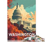 Washington Capitol 1000 Piece Puzzles for Adults 1000 Piece Wooden Puzzles-Puzzle Hands-on Game-Family Decoration 1000pcs (75x50cm)