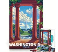 Washington City Minimalist 1000 Piece Jigsaw Puzzles Mind Challenge Toy High Precision Die Cut Amusing Challenge for Waiting Time (50x75cm)