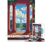 Washington City Minimalist Adults Puzzles 1000 Piece Jigsaws Recall Skill Fun High Precision Die Cut Easy to Learn Family Enjoyment (38x52cm)