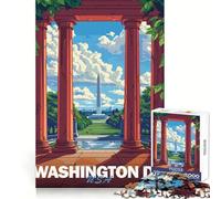 Washington City Minimalist Puzzles for Adults 1000 Piece Reasoning Practice Peaceful Recreation Interlock Well Seasonal Gift (38x26cm)