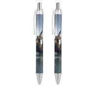Washington Crossing The Delaware Retractable Ballpoint Pen Black Ink Ball Point Pen Work Pens 2 PCS