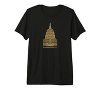Washington D.C., Capitol, Hand Drawing Premium T-Shirt
