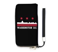 Washington, D.C. Flag Slim Wallet for Women Long Purse Cute Clutch Wristlet Handbag Card Holders