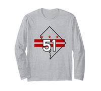 Washington, D.C. Flag, Statehood, 51, Men Women Long Sleeve T-Shirt
