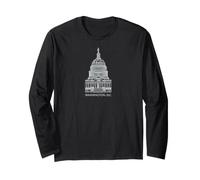 Washington, D.C., Hand-Drawn Capitol, Long Sleeve T-Shirt